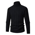 thumbnail image 2 of FYDUU Men's Classic Sweaters Mens Turtleneck Sweaters Long Sleeve Thick Knitted Pullover Solid Color Sweater Warm Knit Sweater Stylish Work Sweaters, 2 of 3