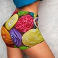thumbnail image 4 of Fotbe Brightly Colored Cupcakes Seamless Shorts, Womens Workout Shorts High Waist Stretch Booty Short for Gym/Yoga/Running/Biking-, 4 of 9