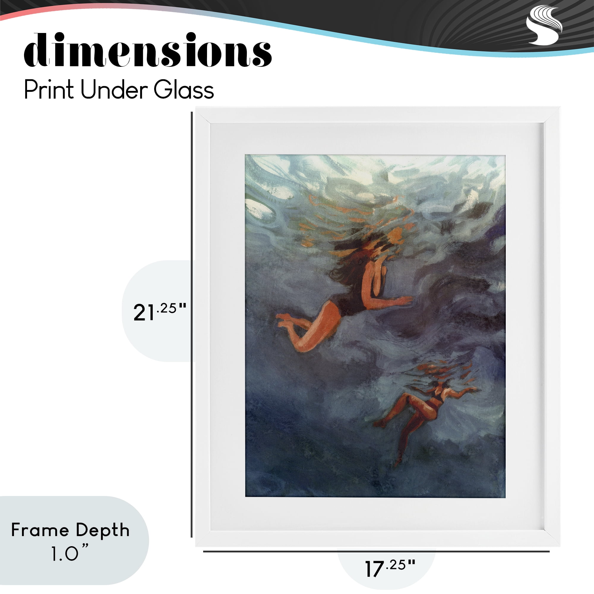 Stupell Industries Underwater Summer's Dance White Framed Print Under Glass, design by Victoria Barnes