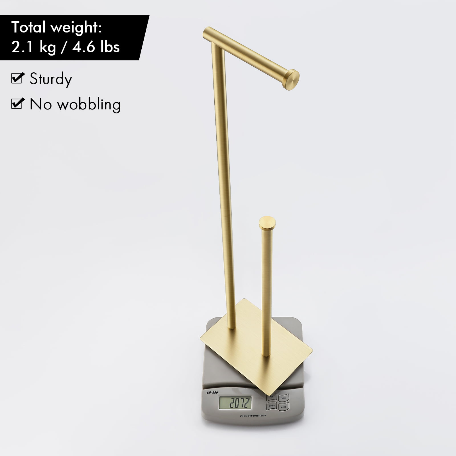 KESGold Paper Towel Holder Countertop Stainless Steel Brushed Brass Finish  WMPTH001BZ