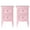 Pink-2, variant on Ktaxon 2pc Nightstand End Table with 2 Drawer Bedside Table,Wood Accent Table, White