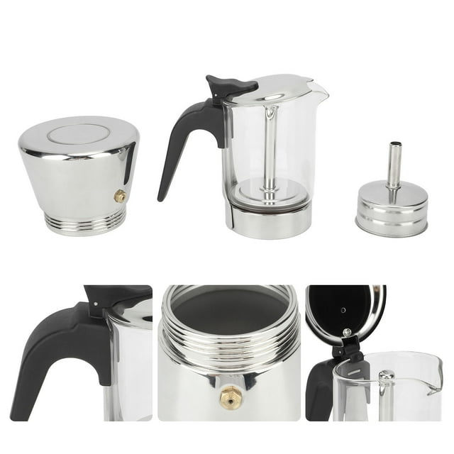 Cafetera Italiana Visible Del Pote De Moka Del Acero Inoxidable Para Ministerio Del Interior, Manija Resistente Al Calor