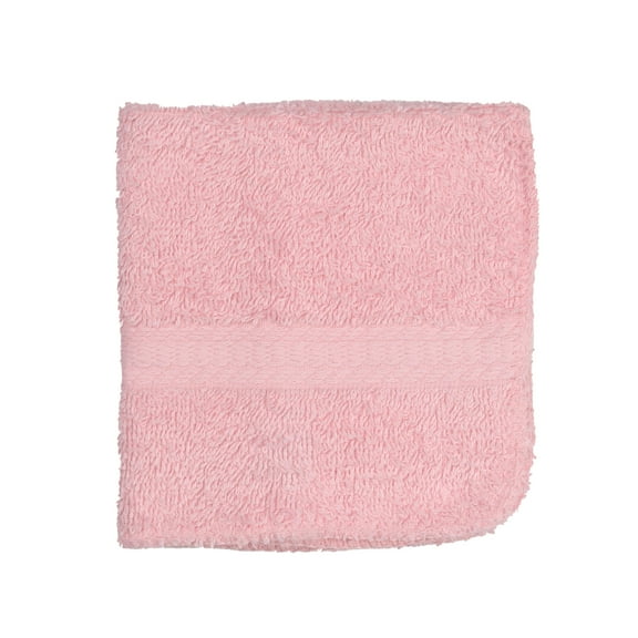 Mainstays 100% Cotton Washcloth, Super Soft and highly absorbent Basic Solid Premium Washcloth for Bathroom, Hotels, Spa and Gym – Pink