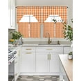 thumbnail image 5 of Orange Kitchen Curtains Sets 36 Inch Length with Valance, Country French Rustic Buffalo Plaid Modern Art Swag Valances and Tiers Curtain Set Drapes Swag Curtains for Living Room, Bathroom, Bedroom, 5 of 6