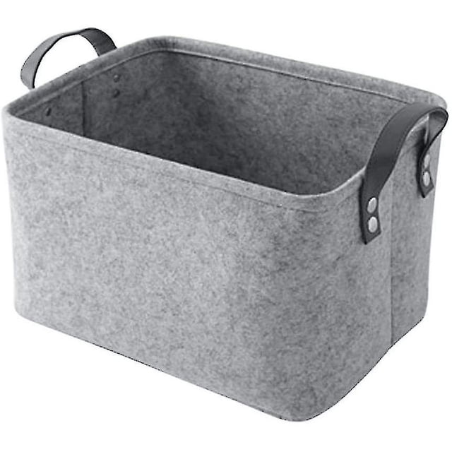 Bolsa de almacenamiento de fieltro, cesta de lavandería, cesta de fieltro con asa, organizador de armario, caja de almacenamiento para ropa, toallas y ropa de cama