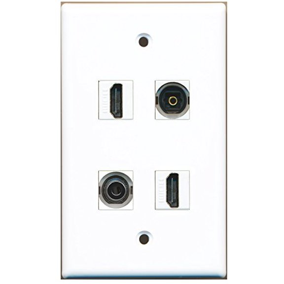RiteAV - 2 Port HDMI 1 Port Toslink 1 Port 3.5mm Wall Plate