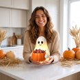 thumbnail image 5 of LiUMX LED Light Up Ghost Pumpkin Candy Bowl Halloween Decor, Plastic Warm LED Glowing Ghost Treat Bowl for Front Porch, Yard, Entryway, Indoor Outdoor Display, 5 of 14