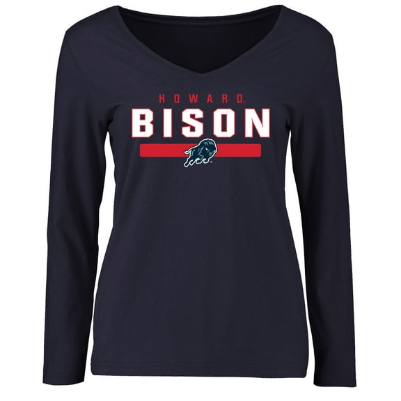 Women's Navy Howard Bison Team Strong Long Sleeve T-Shirt