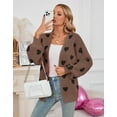 thumbnail image 3 of Women's Heart Knit Cardigan Sweater, V-Neck Long Sleeve Loose Fit Casual Knitwear for Fall and Winter, 3 of 8
