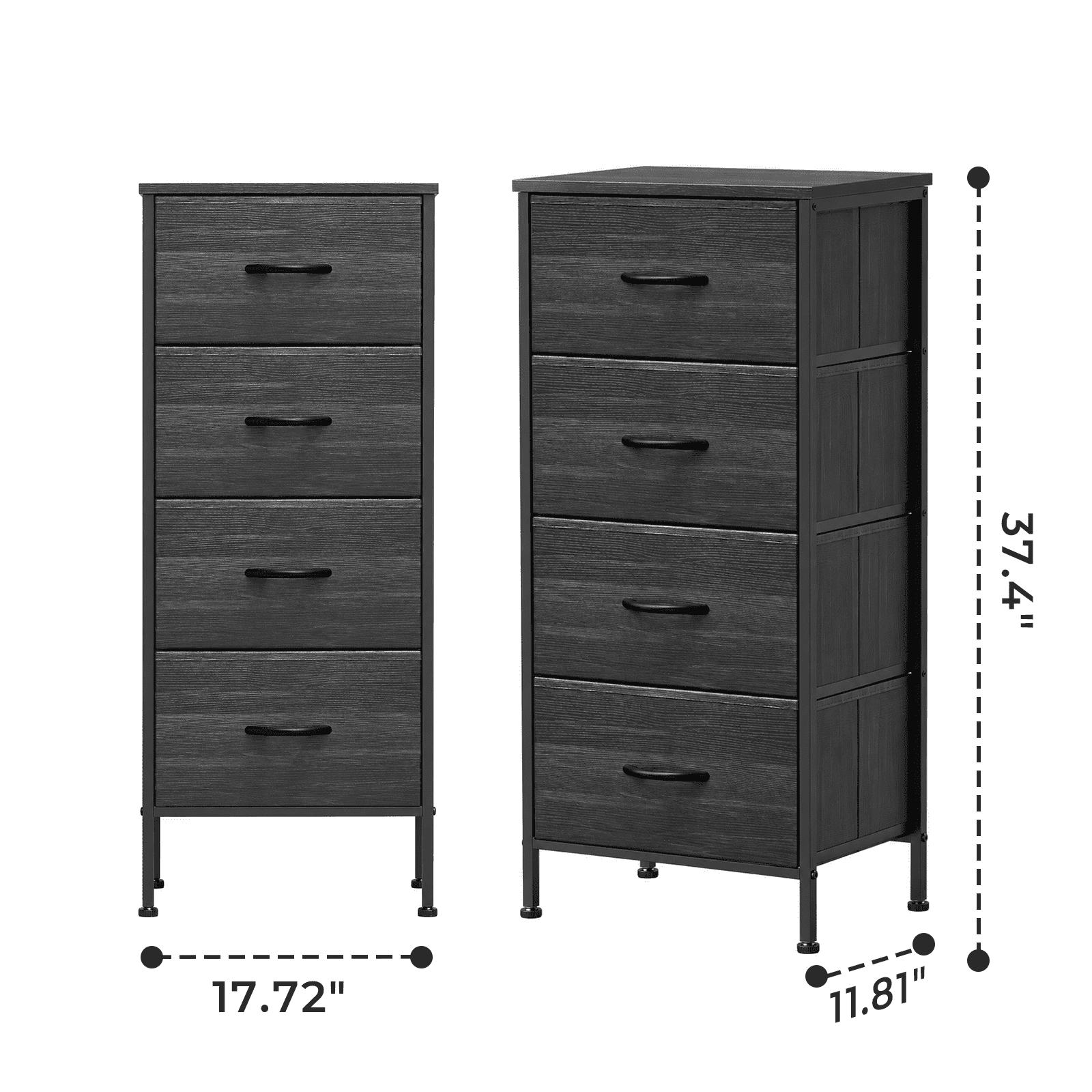 Alvantor Dresser for Bedroom with 4/5 Storage Drawers, Dressers Chest of Drawers Fabric Dresser with Sturdy Steel Frame, Wooden Top Cabinet Night Stand Dresser for Closet