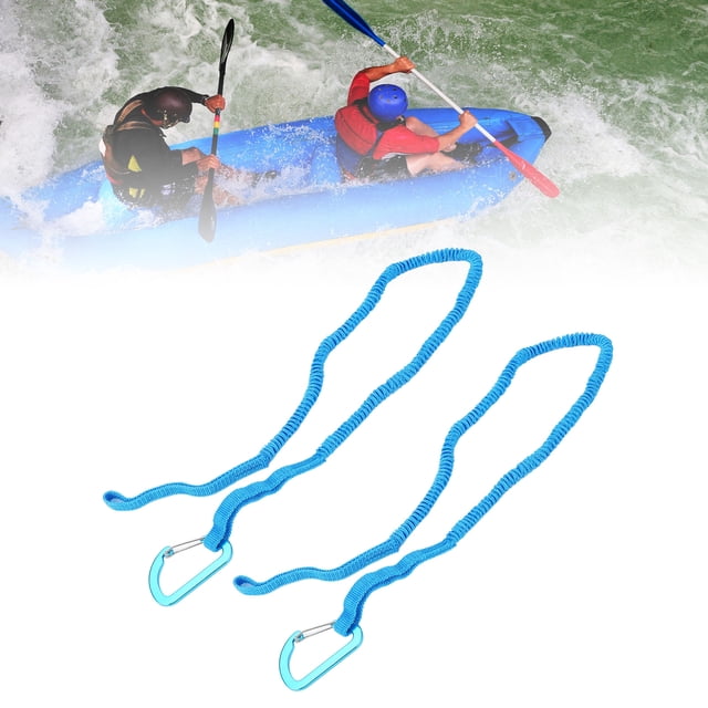 2pcs Kayak Paddle Leash, Paddle Board Leash Fishing Lanyard Tool Tether, Stretchable Strap Lanyard Rope with Carabiner for Kayaking Boating Canoeing Fishing Pole Rod 3-6 Feet