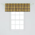 thumbnail image 2 of Ambesonne Mosaic Valance Pack of 2, Oriental Flower Tiles Motif, 54"X18", Mustard and Dark Indigo, 2 of 4