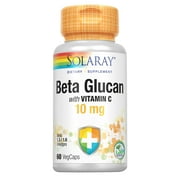Solaray Beta Glucan with Vitamin C 10 mg | From Bakers Yeast | Healthy Immune System Function Support | 60 VegCaps