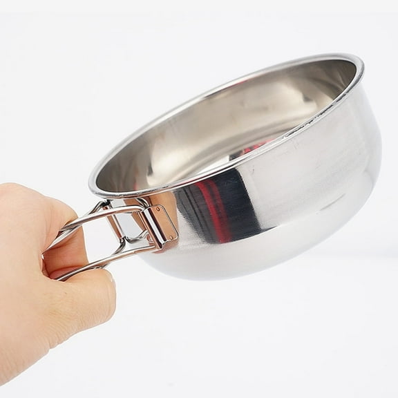 Camping Titanium Bowl Pot with Folding Handle Outdoor Picnic Cookware Cooking Pan Pot Travel Kitchen Mess Kits Picnic Hiking Dishes