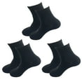 thumbnail image 2 of harmtty Winter socks 3 Pairs Cotton Socks Breathable Solid Color Super Soft Sweat-absorbent Non-Fading Protective Washable Men Cozy Mid-Tube Socks for Men Black, 2 of 8