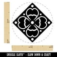 thumbnail image 2 of Stylish Diamond Four Leaf Clover Shamrock Floral Flower Self-Inking Rubber Stamp Ink Stamper for Stamping Crafting Planners - 1/2 Inch Mini - Brown Ink, 2 of 5