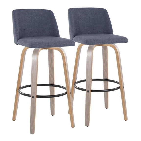 Toriano 30" Fixed-Height Bar Stool, Bar Chairs, Swivel Bar Stools, Bar Stools Set of 2