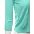 thumbnail image 5 of Cielo Women's 3/4 Sleeve Solid Open Front Cropped Bolero Shurug Light Cardigan, 5 of 5