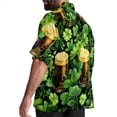 thumbnail image 3 of Saint Patrick's Day Men's Short Sleeve Casual Printed Button Down Beach Shirt - Summer Hawaiian Top, 3 of 6