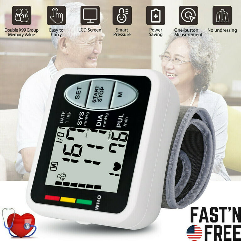 Wrist Blood Pressure Monitor LCD Digital BP Cuff Gauge Automatic Machine  Tester