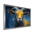 thumbnail image 2 of Designart "Wondering Portrait of Goat in Yellow and Blue Meadow II" Animals Framed Wall Art Decor - Modern Farmhouse Yellow Goat Hallway Framed Wall Art Decor, 2 of 6