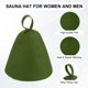 thumbnail image 2 of Uxcell 1-Pack Gorro de Sauna para Mujeres y Hombres, Gorro de Sauna de Lana Vaporarium Suave Duradero Cómodo Transpirable para Spa [Verde], 2 of 7