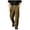 Khaki, variant on Men Contrast Drawstring Elastic High Waist Multi Flap Cargo Corduroy Wide Leg Pants Deep Side Patch Pockets Thick Soft Textured Streetwear Daily Trousers L
