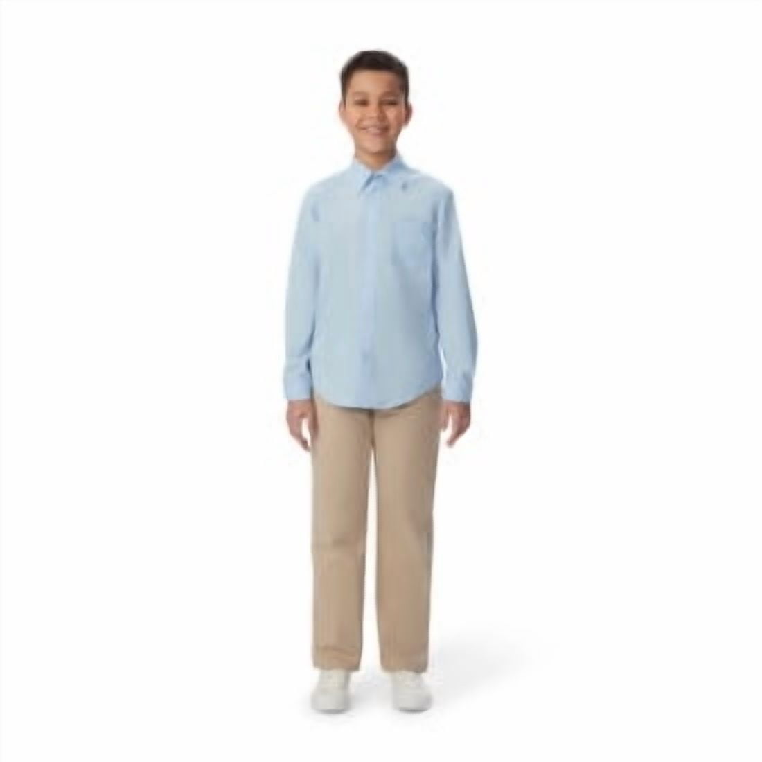 French Toast Boys School Uniform Long Sleeve Classic Button-Up Dress Shirt, Sizes 4-20 & Husky