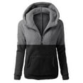 thumbnail image 1 of Puntoco - Abrigo con capucha para mujer, abrigo de invierno con cremallera de lana cálida, abrigo de algodón, prendas de vestir Puntoco Puntoco-6397, 1 of 3