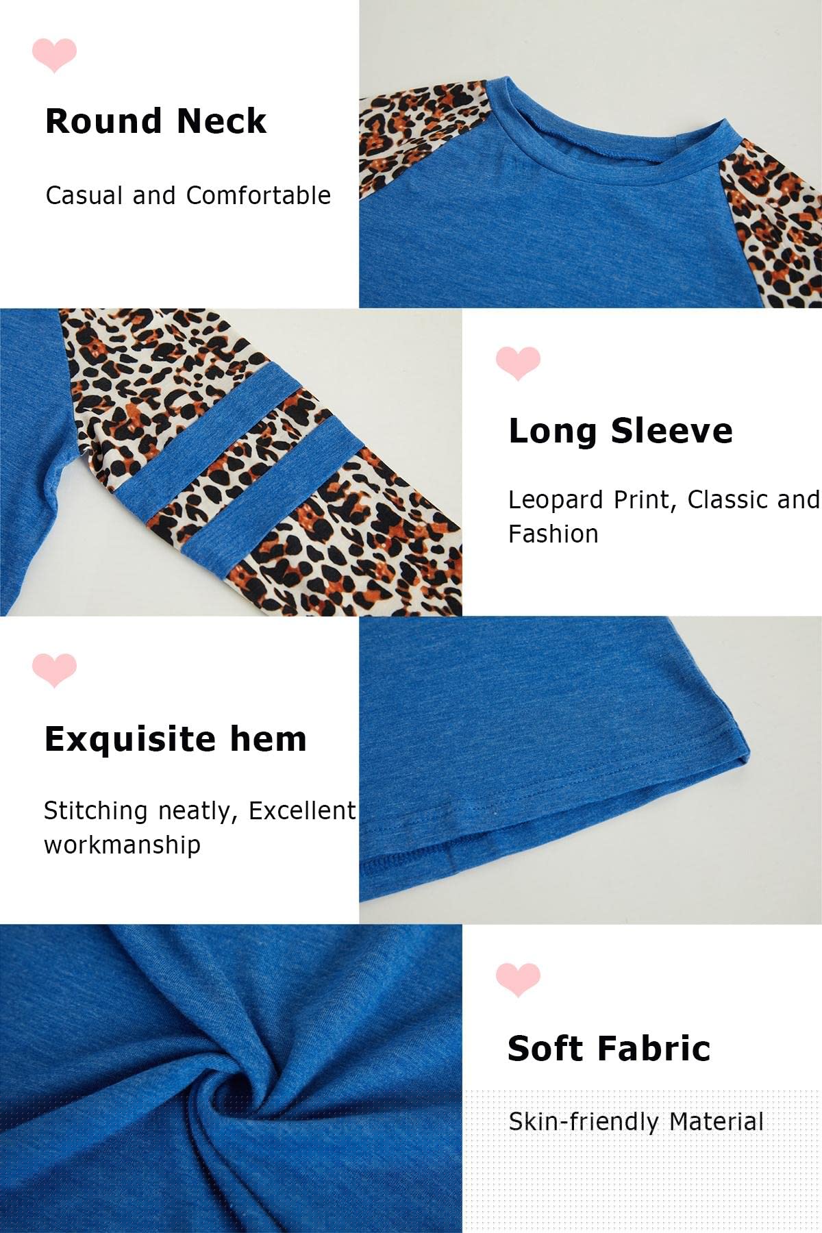 thumbnail image 3 of Sherrylily Girl Casual Long Sleeve T Shirts Kids Loose Tunic Tops Tee Size 4-15, 3 of 4