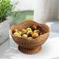 thumbnail image 2 of Woven Fruit Basket, Footed Fruit Basket, Table Centerpiece, Rattan Fruit Bowl, Food Snack Serving Basket for Makeup, Countertop Sundries Bathroom small, 2 of 8