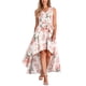 thumbnail image 1 of Vestido Maxi INSPIRE CHIC para mujer, casual, con escote en V, estampado floral, con cinturón, sin mangas, largo, talla XS, blanco, 1 of 6