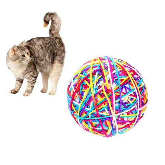IBASETOY Stimulating Cat Toys Big Yarn Ball Toy Multi Cat Toy 1Set
