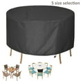 thumbnail image 3 of Round Patio Cover Waterproof Table and Chairs Covers Heavy Duty Fire Pit Cover Black 74"x74"x22.8"(74"D22.8"H), 3 of 9