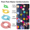 thumbnail image 3 of 8pcs Pom Pom Knitter - Blue+Yellow+Green+Pink, 3 of 7