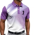 thumbnail image 2 of Fnnxeal Mens Polo Shirts Short Sleeve Graphic Collared Summer Casual Golf Polo Purple Shirts for Men Size S, 2 of 7