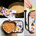 thumbnail image 5 of Yayeee Oven Mitts and Pot Holder Set of 2 Heat Resistant Kitchen Gloves Baking Hot Pad, White Abstract Triangles, 5 of 5