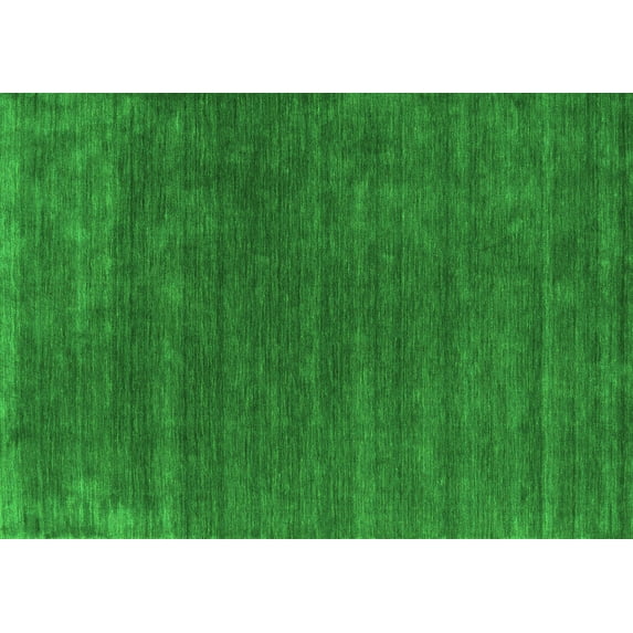 Ahgly Company Indoor Rectangle Abstract Green Contemporary Area Rugs, 2' x 3'