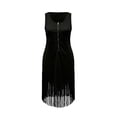 thumbnail image 5 of XIAONU Fringe Zipper Dress for Women Sleeveless Western Irregular Hem Party Midi Dress, 5 of 5