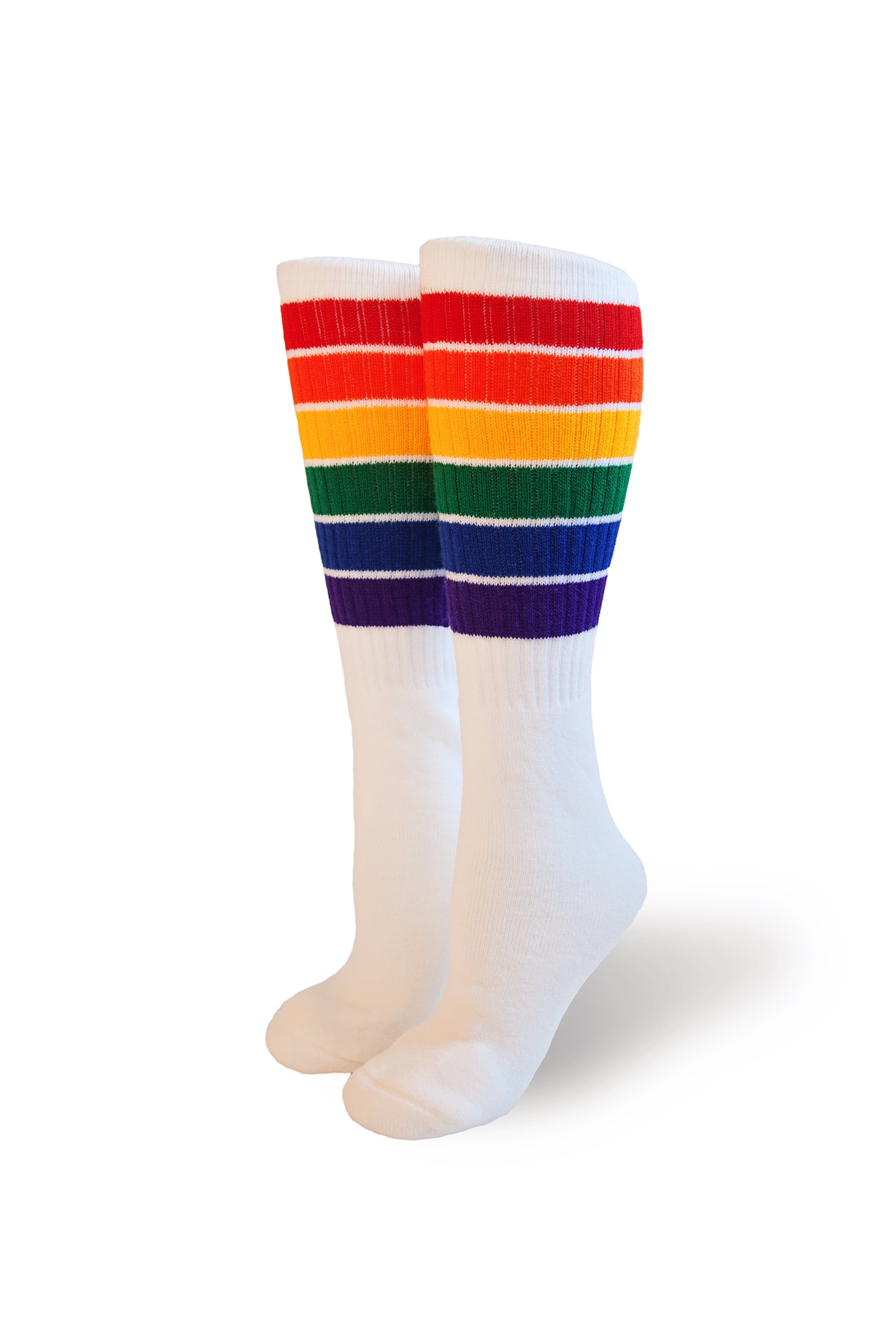 Knee High Pride Socks Rainbow Striped Tube Socks T8 22 