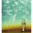 thumbnail image 3 of Music Duvet Cover Set, Old Aged Worn Single Trumpet Stands Alone Against a Faded Wall Jazz Theme Photo, Decorative 2 Piece Bedding Set with 1 Pillow Shams, Twin Size, Sea Green Brown, by Ambesonne, 3 of 3