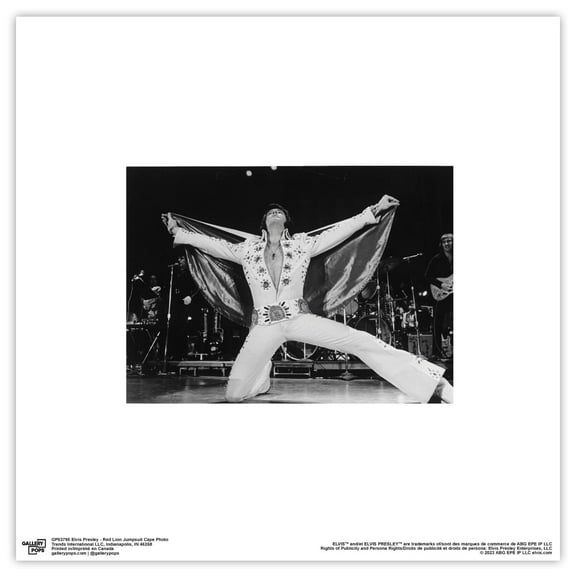 Gallery Pops Elvis Presley - Red Lion Jumpsuit Cape Photo Wall Art, Unframed Version, 12" x 12"