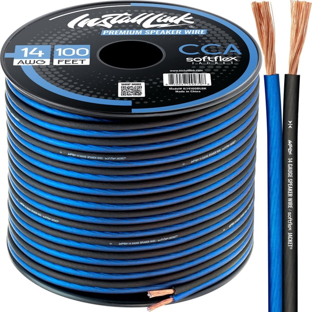 Cable de altavoz Install Link, calibre 14 AWG (30,5 m), estéreo