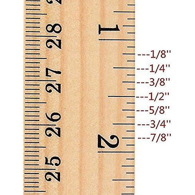 Paquete de 25 reglas de madera, reglas de 12 pulgadas, regla de medición de madera a granel, regla de oficina, escala 2