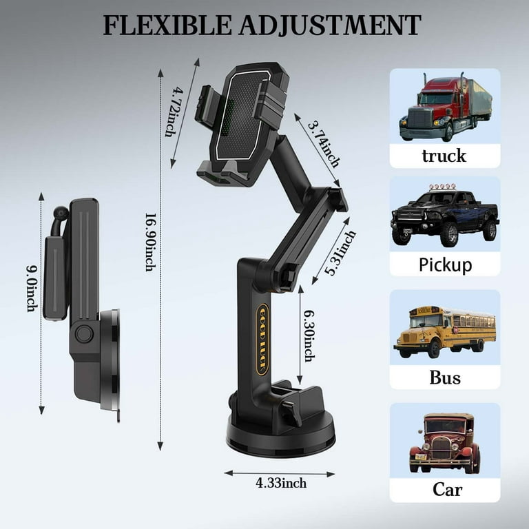 Adjustable Car Mount with Long Arm Dashboard/Windshield
