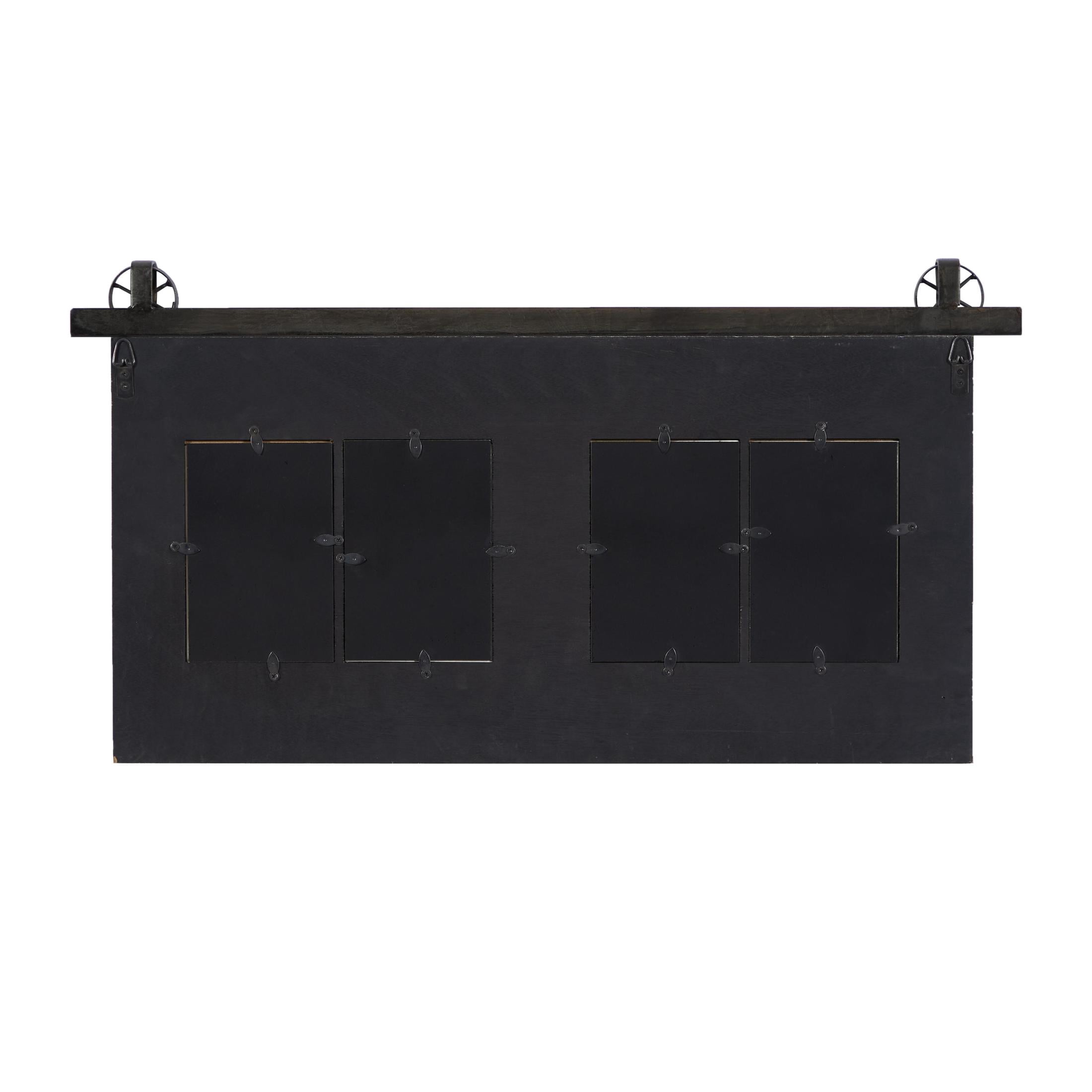 DecMode 4-Opening 4" x 6" Brown People Wall Photo Frame with Metal Accent