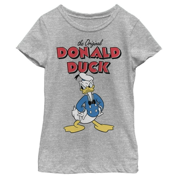 Girl's Mickey & Friends Donald Duck Original Grump Graphic Tee Athletic Heather Small
