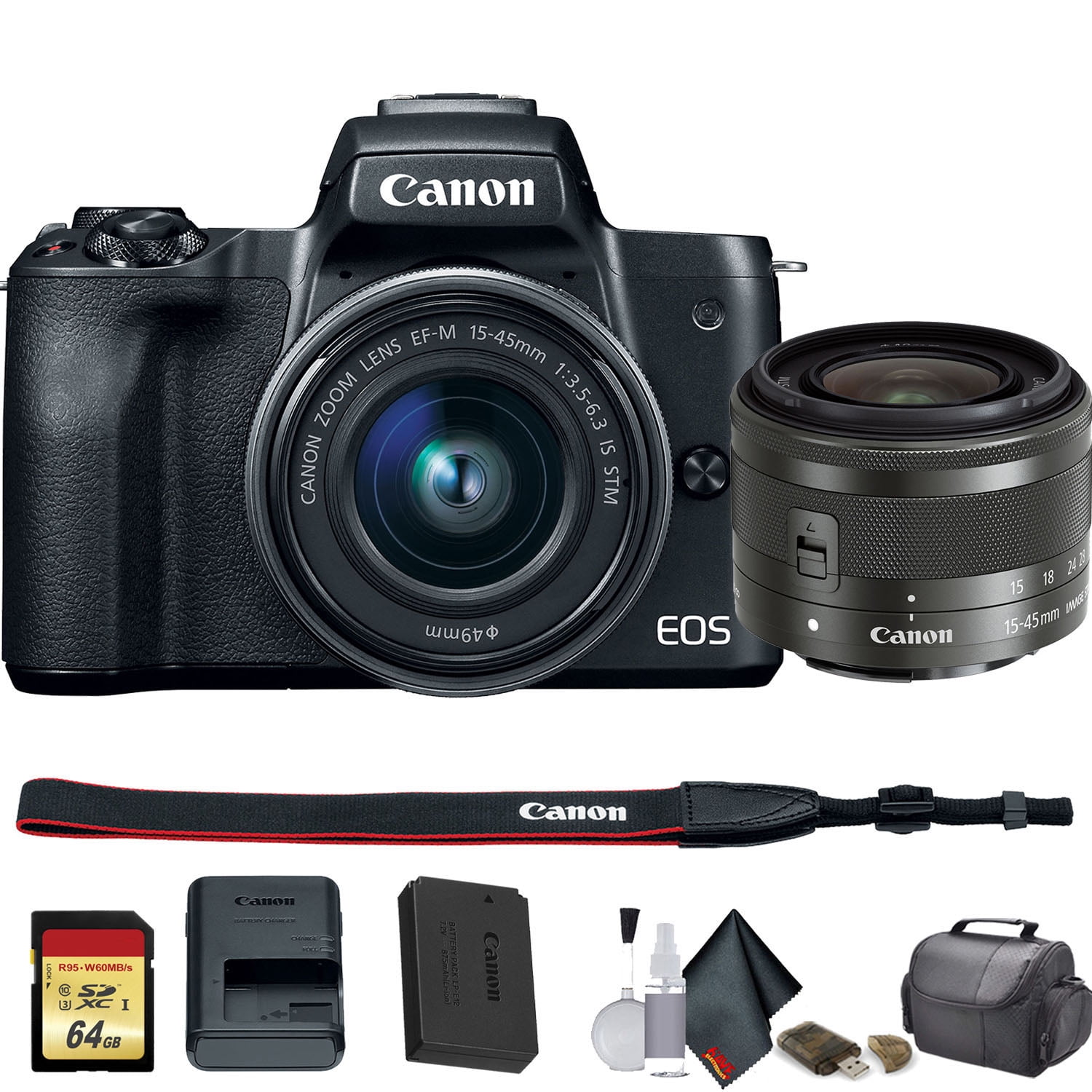 Aankoop Ontmoedigd zijn domein Canon EOS M50 Mirrorless Digital Camera +15-45mm Lens (Intl Model)  (2680C011) St - Walmart.com