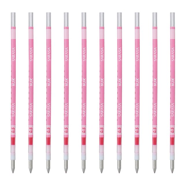Zebra BRNJK5LP Ballpoint Pen Refill, Sarasa, NJK-0.5 Lead, Light Pink, 10 Pens