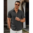 thumbnail image 2 of COOFANDY Men's Short Sleeve Button Down Casual Shirts Summer Untucked Business Casual Dress Shirt, 2 of 7